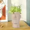 Vases Nordic Style Head Statue Flower Pot Stone Vase Conteneur pour table de bureau