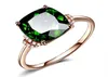 18k Rose Gold Plated Emerald Ring för Woman Gemstone Wed Green Crystal Ring1442348