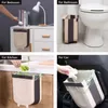 Foldable Trash Can Collapsible Hanging Waste Bin Kitchen Food Garbage Bucket Under Countertop Sink Rubbish Kitchen Accessories