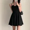 Robes décontractées 2Colors Mini robe d'été pour femmes sexy noire licou