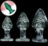 Massage 10 cm Luminous Glass Butt Plug Stecker Analspielzeug für Erwachsene erotische Kristallschmuck Perlen Paare Dilatatoren25289518535
