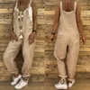 Grundläggande avslappnade klänningar Casual Jumpsuit Overaller Kvinnor Jumpsuit Långa remmar Solid färg Slveless Loose Summer Justerbar Bib Work Ladies Jumpsuit 2022 1 T240415