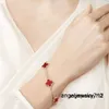 Bracciale a trifoglio Diamante Elettroplato Elettroplato di precisione personalizzato intarsiata in oro rosa a quattro foglie Bracciale rosso bracciale Red Bracciale Regalo di Natale con scatola C9ZA#SS1