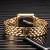 Armbanduhren Luxus Strassonstone Digitale Uhr für Frauen Einfacher Touchscreen LED Fashion Stahlgurt Roségold Damen