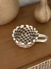 Kubki ceramiczne śniadanie latte kubek koreański kubek do szachownictwa kawa rączka sztuka dekoracyjne filiżanki
