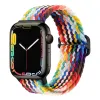 Flätad slinga för Apple Watch Strap 44mm 40mm 45mm 41mm 42mm 38mm 49mm Elastic Solo Armband Iwatch Series 9 SE 7 56 Ultra 8 Band