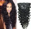 Human Hair Clip in Deep Curly Hair Extensions Deep Wave Malaysian Clip in Human Hair Extension Natural Black Clip in6294047