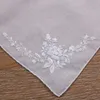 S005W 1 kawałek Delikatne 100 bawełniane ręcznie robione ręcznie haft haftowy biały chusteczka róży 240401