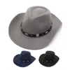 Berets Unisex Belt Western Cowboy Hat Water Drop Top Country Classic Women Travel Cowgirl Jazz Hats Wool Knight Felt For Men