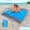 Utomhuskuddar MAT 2x2.1 M Vattentät Pocket Beach -filt Foldning Kammadrass Portable Lätt Picknick Sand Drop Delivery Sports Out DHR6X