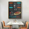 Retro Art Hamburger Pizza Steak Cooking Recipe Menu Poster Canvas Painting Wall Pictures For Kitchen Restaurant Decoration