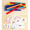 Wooden Diy Ice Cream Sticcle Puzzle Children's Rainbow Stick Think Puzzle Challenge Games Kids Montessori Educational Toy