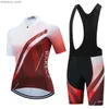 Cycling Jersey Sets RXKECF Pro 2022 Woman Short Seve Cycling Jersey Set Sports Outfit Bike Clothing Kit Mtb Maillot Cyclist Bicyc Clothes L48