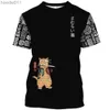 Herren Hoodies Sweatshirts Animal Cat Print Herren T-Shirt Harajuku Süßes loser kurzärärmische obere modische und einfache T-Shirt übergroße Herren Unisex Kleidung C24325