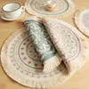 テーブルマット折りたたみ式の自由hoho綿マクラメのプレースマット織物布ラウンド36cm