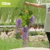 Fleurs décoratives 12pcs Wisteria artificielle Ivy Vinée suspendue fausse fleur de soie Garland