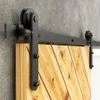 CCJH Sliding Barn Door Hardware Kit 4ft-16ft Rail Kast Basic I Roller Track Industrial System voor enkele houten deur