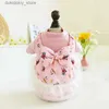 Vestuário de cachorro inverno do vestido novo fofo irl de roupa princesa vem yorkshire pomeranian maltesa bichon poodle pano de petin casaco floral l49