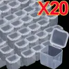 1-20PCS Mini opbergdoos transparante vierkante plastic doos oorbellen sieraden verpakking opslag kleine vierkante doos sieraden organisator