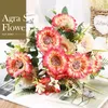 Fleurs décoratives 1pc Artificiel Agra Sun Flower Bouquet Gerbera Home Decoration Silk Fake Single Branch Plante Préservé