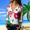 Blouses voor dames met lange mouwen shirt reversknop blouse omhoog lente zomer bohemia bedrukte mode streetwear losse casual shirts