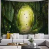 Tapisseries Forest River Tapestry Green Nature Landscape Wall Hanging Decor Witchcraft For Living Room Bedroom Decorations