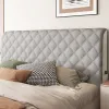 Thicken Velvet Bed Head Cover All-inclusive Plush Quilted Headboard Cover Gray Color Bed Backrest Dustproof Protector Cover