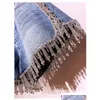 Womens Shorts High End Rhinestone Fringed Waist Denim Flash Wimens High-End Diamond Tassel Short Jeans Pants 2024 Drop Delivery Appare Dhz0N