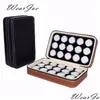 Schmuckschachteln Loose Edelstein Display Box Perlen Organizer Behälter Runde Edelstein PU Leder Diamant Ausstellung Aufbewahrung Tragetasche Dr. DHY1T