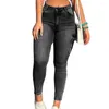 Jeans pour femmes pantalon crayon pantalon bodycon hautes poches de taille femme fraîche à glissière skinny pour la fête