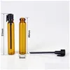 Bottiglia di profumo 1 ml da 2 ml di vetro ambra mini 1cc di fiala piccola per campione bottiglie di aromaterapia olii essenziali profumo liquido fai -da -te con OT41U