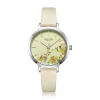 2024 Julius Watch Green Fresh Girl Fashion Watch Flower Design délicat Gift Watch horloge pour GF avec emballage de boîte cadeau JA-1089