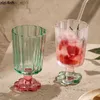 أكواب النبيذ على شكل زهرة كوب ماء Hih Foot Lass Cups Cream Cups Red Wine Lasses Obclet Drint Cups Cup Cup Drinkware Mus Teacup L49