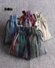 Neue Beutel 50pcs Multi -Farben Stripe Tribal Tribe Draw String Schmuck Geschenktüten Baumwolltuch Chinesischer ethnischer Stil 9x13cm52673449508988
