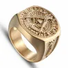 2020 Vintage Crystal Masonic Gold kleur roestvrijstalen mannen ringen nieuwe metselaar mannelijke ringen voor dames heren sieraden trouwring sets8947769