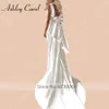 Ashley Carol Mermaid Wedding Dresses For Women 2023 Satin Detachable Train V-neck Empire 2 IN 1 Wedding Gown Vestidos De Novia