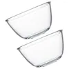 Bols 2 pcs mélangeant du bol à salade de verre en verre de dessert de dessert fruit à plusieurs usines clairs bolsware décoratif