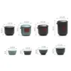 TEAWARE SETS CERAMIC Office TEAPOT Simple Black Pottery Gaiwan Teacup Porcelain Tea With Bag Portable Pot Travel Drinkware