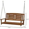 Furinno Tioman Patio de bois dur / jardin / swing porche extérieur de 4 pieds, 2 places avec chaînes suspendues, chaise swing naturelle