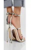 2019 Ladies Patent Leather Pattern Diamond Beed Stiletto High Heel vaste ornamenten Sophia Webster Sandals schoenen Silver 346037595
