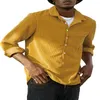 Camicie casual da uomo camicia a maniche lunghe cassette autunno con tasca a strisce tasca morbida panoratura traspirante per abiti top a metà lunghezza