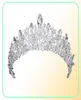 Gorgeous Princess Big Wedding Crowns Bridal Jewel Headpieces Tiaras Women Silver Metal Cryst European Headpieces Jewelry Bridal Ac4840110