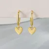 Hoop Earrings 925 Silver Plated Love Heart for Women Girls Personlighet Party Wedding Accessories Gift EH009