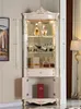 Угловой винный шкаф в европейском стиле белый угловой шкаф треугольник буфетный шкаф гостиной