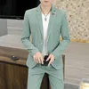 Herrenanzüge Blazer 2023New Fashion Herbst Neue Männer (Anzug + Hosen) Koreanische Version Slim Casual Trend Gentleman Britisches Kleid zweiteilig