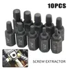 10Pcs Screw and Bolt Extractor Drill Bit Set Disassemble Screws Bolt Stud Slip Teeth Demolish Stripped Broken Remover Tools