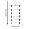 Hangers 6 Layer Clothes Multilayer Skirt Trouser Hanger For Pants Non Slip Metal Clips Clothing Storage Rack Holder