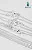 KASANIER 10 pcs Free shipping Wholesale fashion jewelry 925 silver jewelry necklace 1 mm chain necklace + 925 lobster clasps 9532370