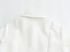 Sukienki imprezowe kobiety 2024 Spring Fashion szeroko plisowana koszulka z krótkim rękawem sukienka szykowna lapowa all-mecz zamek błyskawiczny vestidos majer