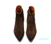 Leopard Mens Biker Boots Western Wyatt Shoes Plus Size 46 Fashion Designer Men039s Shoes Genuine leather Fashion Chelse Boots f1005818